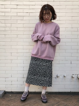 「アイテム（その他シューズ、パープル系）」を使った、merry jenny 新宿店さん（レディース・157cm）の冬コーディネート