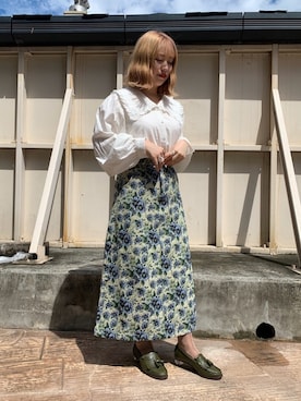 「アイテム（シューズ、グリーン系）」を使った、merry jenny 新宿店さん（レディース・153cm）の秋コーディネート