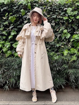 「merry jenny（メリージェニー）のアイテム（トレンチコート）」を使った、merry jenny 新宿店さん（レディース・153cm）の春コーディネート
