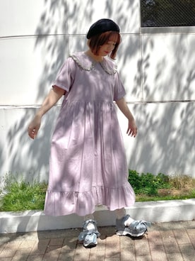 「merry jenny（メリージェニー）のレースダブルリボンスニーカー（その他シューズ）」を使った、merry jenny 新宿店さん（レディース・153cm）の春コーディネート