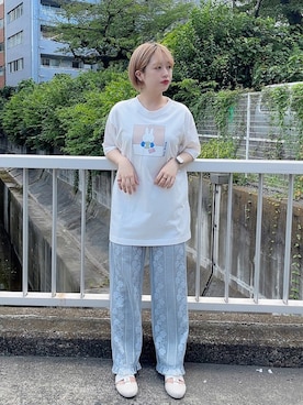 「merry jenny（メリージェニー）の箔グログランベルトシューズ（パンプス）」を使った、merry jenny 新宿店さん（レディース・153cm）の夏コーディネート