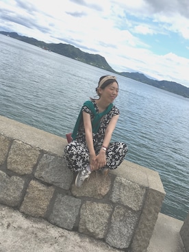 「AMERICAN HOLIC（アメリカンホリック）のアイテム（つなぎ/オールインワン）」を使った、yoshiepiyoさん（レディース・159cm）の夏コーディネート