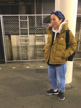 「DANTON（ダントン）のアイテム（ダウンジャケット/コート）」を使った、yoshiepiyoさん（レディース・159cm）の春コーディネート