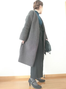 tokai-lily.97さんの「・ボアVネックコート」を使ったコーディネート