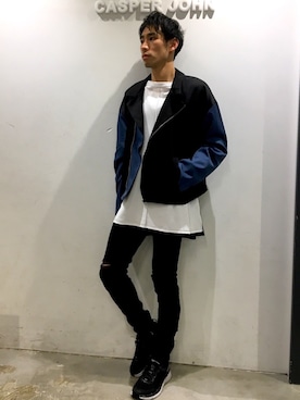 「YON（ヨン）のアイテム（ジャケット/アウター）」を使った、YOSHIさん（メンズ・171cm）の秋コーディネート