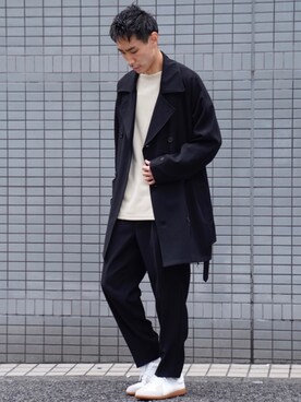 「CASPER JOHN（キャスパージョン）のアイテム（ピーコート）」を使った、YOSHIさん（メンズ・171cm）の秋コーディネート