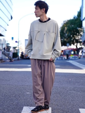 「CASPER JOHN（キャスパージョン）のアイテム（スウェット）」を使った、YOSHIさん（メンズ・171cm）の冬コーディネート