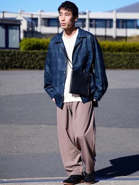 「CASPER JOHN（キャスパージョン）のアイテム（スウェット）」を使った、YOSHIさん（メンズ・171cm）の冬コーディネート