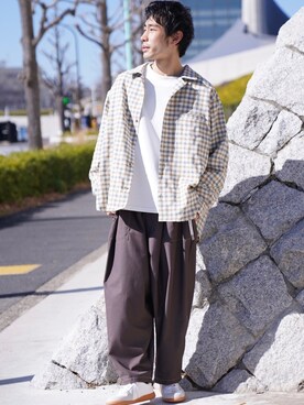 「CASPER JOHN（キャスパージョン）のアイテム（スウェット）」を使った、YOSHIさん（メンズ・171cm）の冬コーディネート