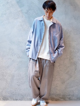 「CASPER JOHN（キャスパージョン）のアイテム（スウェット）」を使った、YOSHIさん（メンズ・171cm）の春コーディネート