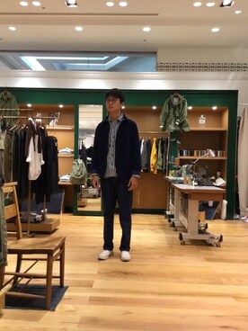 「OMNIGOD（オムニゴッド）のアイテム（カバーオール）」を使った、OMNIGOD みなとみらい東急スクエアさん（メンズ・176cm）の秋コーディネート
