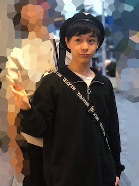 「Guess（ゲス）のアイテム（ハンチング/ベレー帽）」を使った、またか（相互フォロー）さん（メンズ・162cm）の冬コーディネート