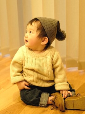 「9ヶ月」｜「アイテム（シューズ）」を使った、runo_runoさん（キッズ・70cm）の秋コーディネート