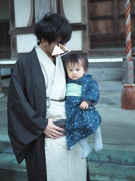 「パパと息子」｜「アイテム（その他）」を使った、runo_runoさん（キッズ・70cm）の冬コーディネート
