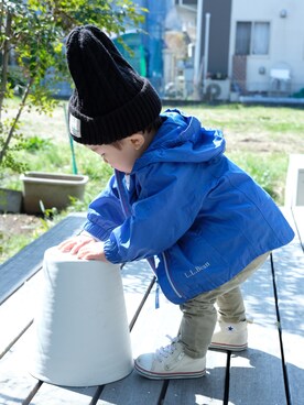 「つかまり立ち」｜runo_runoさん（キッズ・70cm）の春コーディネート