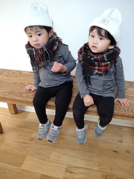 「WEAR友」｜runo_runoさん（キッズ・70cm）の冬コーディネート