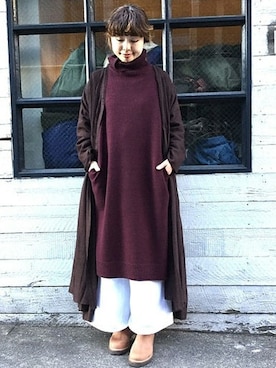 「JOURNAL STANDARD LUXE（ジャーナルスタンダード　ラックス）のアイテム（ワンピース/ドレス）」を使った、K.Hさん（レディース・161cm）の冬コーディネート