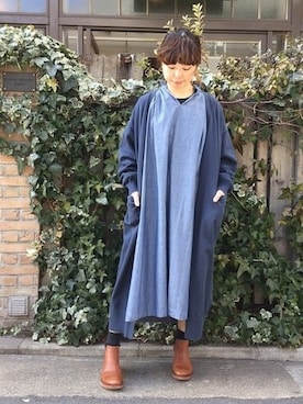 「JOURNAL STANDARD LUXE（ジャーナルスタンダード　ラックス）のアイテム（ワンピース/ドレス）」を使った、K.Hさん（レディース・161cm）の冬コーディネート