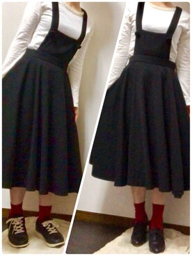 「アイテム（ブーティ）」を使った、ふわりもふりさん（レディース・155cm）の秋コーディネート