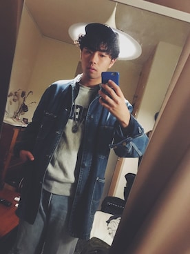 「Lee（リー）のアイテム（カバーオール）」を使った、N.Y.BEAVERさん（メンズ・177cm）の春コーディネート