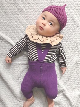 レギンス スパッツ パープル系 を使った 赤ちゃんコーデ の人気ファッションコーディネート Wear