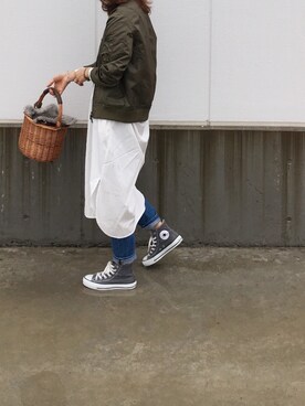「SLOBE IENA（スローブイエナ）のアイテム（MA-1）」を使った、♡asahi_66♡さん（レディース・160cm）の冬コーディネート
