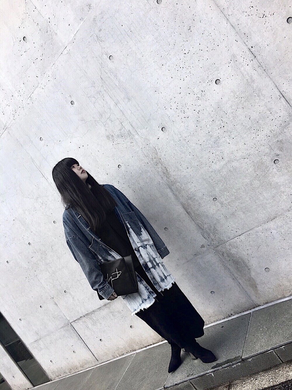 rika｜Yohji Yamamotoのクラッチバッグを使ったコーディネート - WEAR