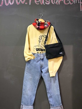 「Levis」｜「アイテム（スウェット）」を使った、redstar.comさん（レディース・153cm）の冬コーディネート