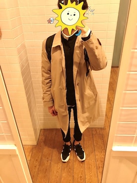 「BEAUTY&YOUTH UNITED ARROWS」｜「アイテム（ステンカラーコート）」を使った、デニスさん（メンズ・170cm）の春コーディネート