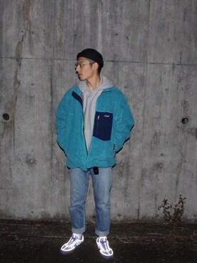 「INFIELDER DESIGN（インフィールダーデザイン）のアイテム（帽子）」を使った、yusukeさん（メンズ・172cm）の冬コーディネート