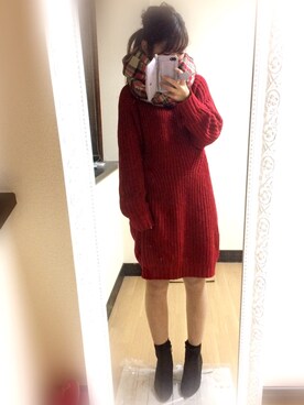 「バレンタインデートスタイル」｜「アイテム（ワンピース/ドレス）」を使った、maririnさん（レディース・152cm）の冬コーディネート