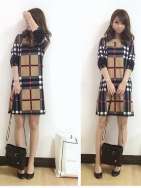 「バーバリー」｜「アイテム（ワンピース/ドレス）」を使った、maririnさん（レディース・152cm）の秋コーディネート