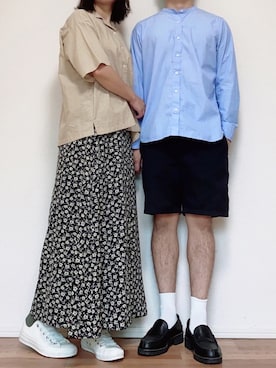 「UNIQLO（ユニクロ）の50色ソックス（消臭機能付き）（ソックス/靴下）」を使った、ゆんみーカップルさん（レディース・160cm）の夏コーディネート