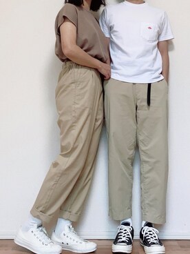 「Lui's（ルイス）のナローベルト（ベルト）」を使った、ゆんみーカップルさん（レディース・160cm）の夏コーディネート