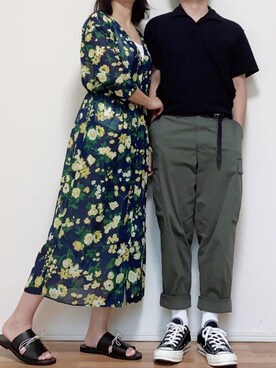 「Lui's（ルイス）のナローベルト（ベルト）」を使った、ゆんみーカップルさん（レディース・160cm）の夏コーディネート