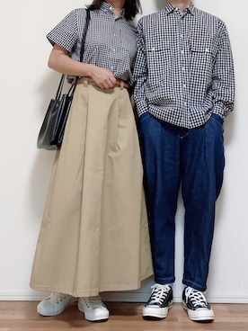 「DOOPZ（ドープス）のアイテム」を使った、ゆんみーカップルさん（レディース・160cm）の夏コーディネート