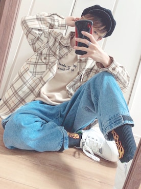 「neos（ネオス）のアイテム（スウェット）」を使った、nagi0903さん（メンズ・170cm）の春コーディネート
