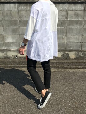 「CONVERSE（コンバース）のCONVERSE コンバース ジャック パーセル / JACK PURCEL（スニーカー）」を使った、モノクロ好みのスニ男子さん（メンズ・170cm）の夏コーディネート