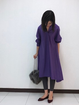 「アイテム（バングル/リストバンド）」を使った、まゆさん（レディース・171cm・20代）の秋コーディネート