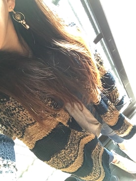 「Ungrid（アングリッド）のインディゴフレイドヘムストスリ（デニムパンツ）」を使った、c.cさん（レディース・153cm）の冬コーディネート