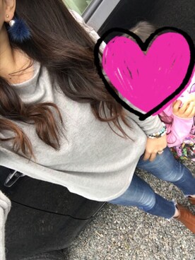 「Ungrid（アングリッド）のインディゴフレイドヘムストスリ（デニムパンツ）」を使った、c.cさん（レディース・153cm）の冬コーディネート