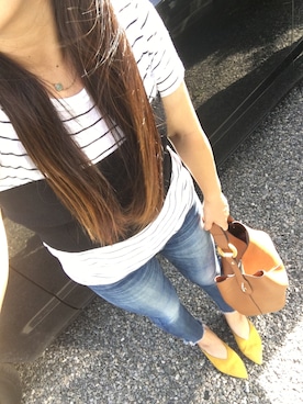 「Ungrid（アングリッド）のアイテム（チューブトップ）」を使った、c.cさん（レディース・153cm）の夏コーディネート