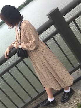 「ドットワンピ」｜「アイテム（アナログ腕時計）」を使った、と も かさん（レディース・160cm）の夏コーディネート