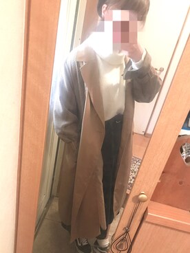 「w closet」｜「アイテム（トレンチコート）」を使った、と も かさん（レディース・160cm）の冬コーディネート