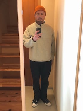 「BRIXTON（ブリクストン）のアイテム（ニットキャップ/ビーニー）」を使った、goさん（メンズ・176cm）の秋コーディネート