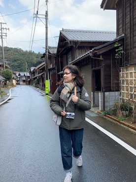 「COP（シーオーピー）のアイテム（バッグ）」を使った、詹沾 1jieさん（レディース・164cm）の冬コーディネート