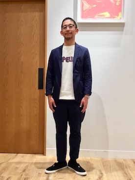 「リラックスコーデ」｜「アイテム（ジャケット/アウター）」を使った、三樹 正明さん（メンズ・172cm）の冬コーディネート
