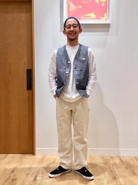 「coen」｜「アイテム（ニットキャップ/ビーニー）」を使った、三樹 正明さん（メンズ・172cm）の冬コーディネート