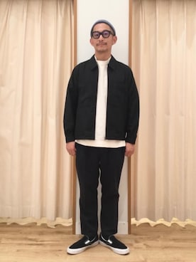 「USAコットン」｜「アイテム（ブルゾン）」を使った、三樹 正明さん（メンズ・172cm）の夏コーディネート