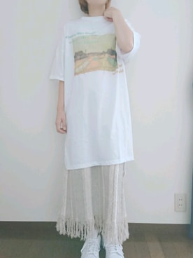 「AS as know as（エーエス アズノウアズ）のアイテム（Tシャツ/カットソー）」を使った、aiuta.thuさん（レディース・157cm）の夏コーディネート
